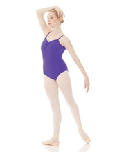 Load image into Gallery viewer, Mondor Matrix Pinched Front Camisole Leotard in Purple